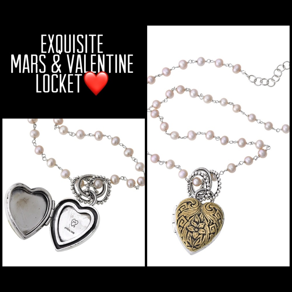 Mars & Valentine Ant. Brass &Sterling Heart Locket
